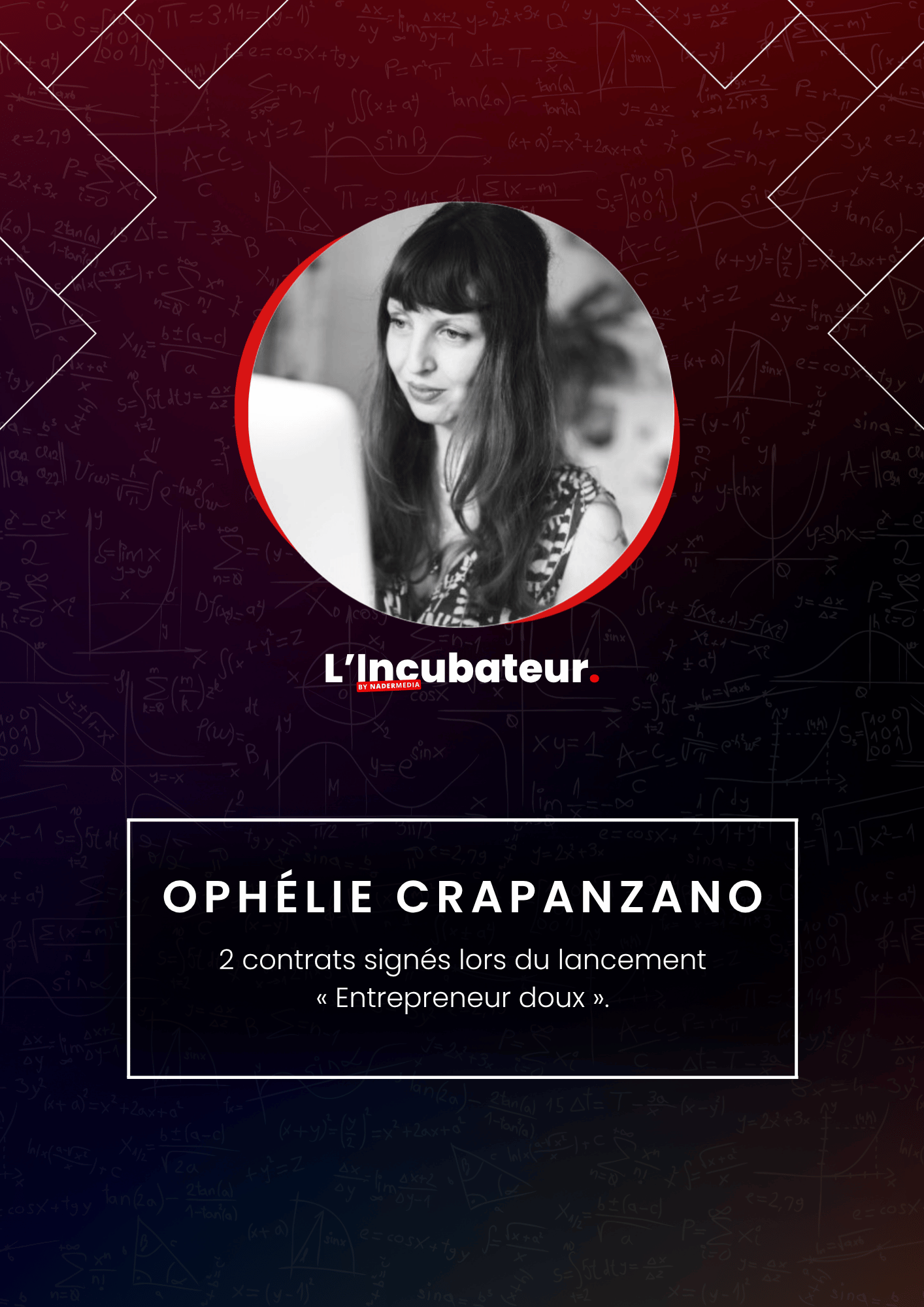 Ophélie Crapanzano : 2 contrats signés. Lors du lancement « Entrepreneur doux ».