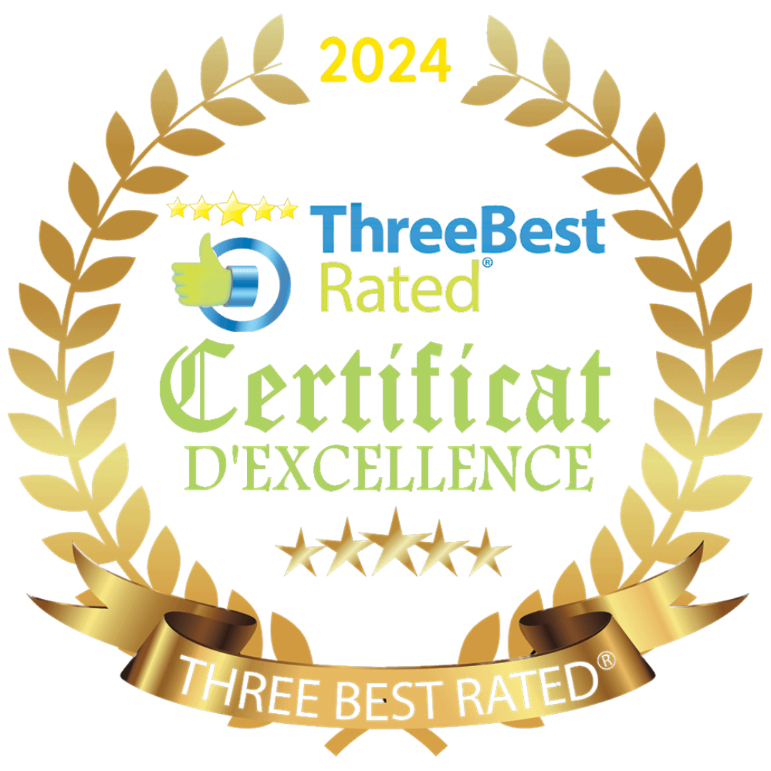 Certificat d’excellence ThreeBestRated 2024 de NaderMedia, TOP 3 des agences de marketing à Saint-Étienne